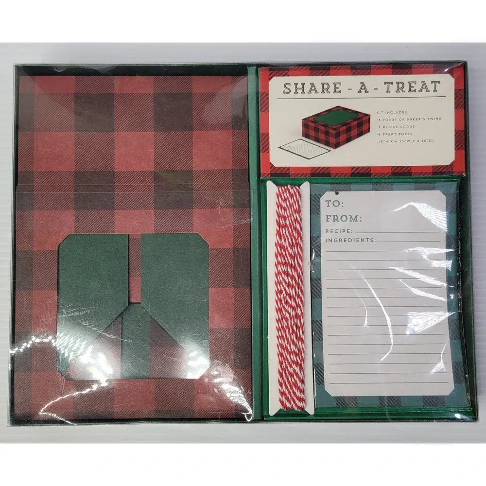CR Gibson Old Stock Share-A-Treat Gift box Set - Twine, Recipe‎ Cards, Boxes NEW